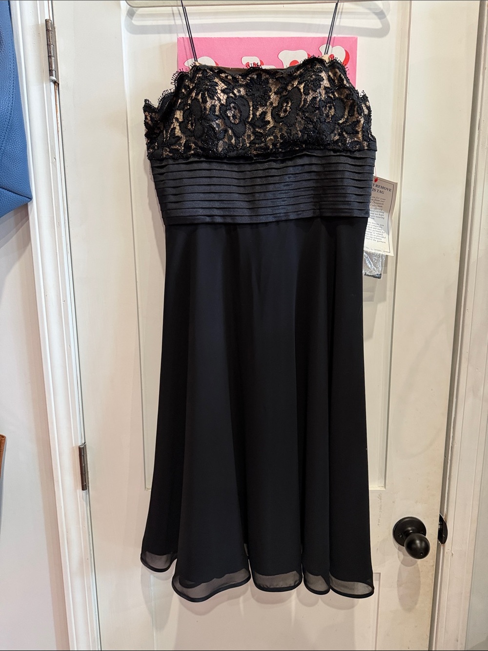 Chadwicks Black Lace-Detail Spaghetti Strap Dress